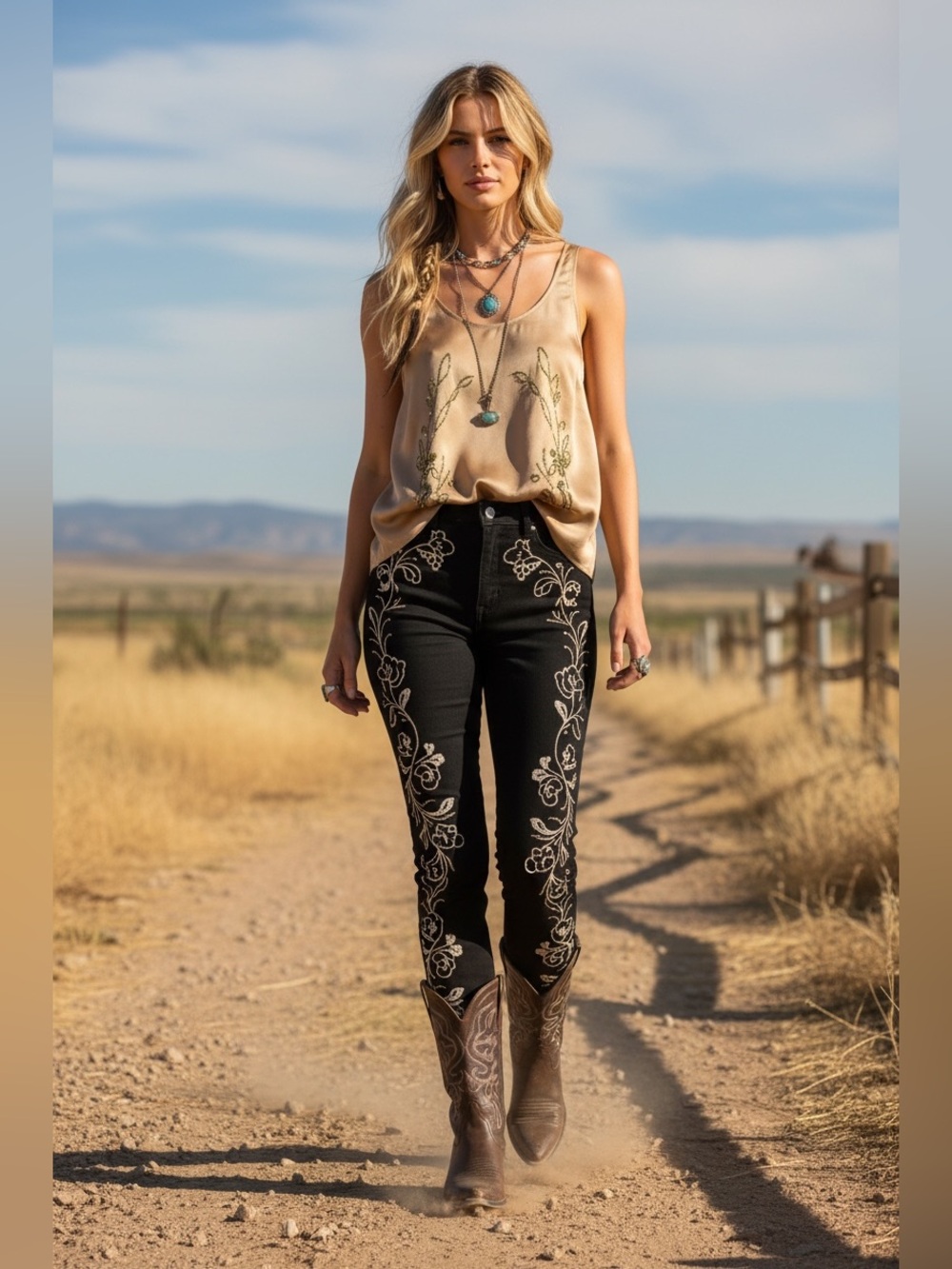 J10 • Aratta Silk Beaded Taupe Tank Top | Western Beaded Top Two Available
